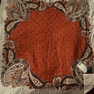 Paisley Patterned Orange Bandana
